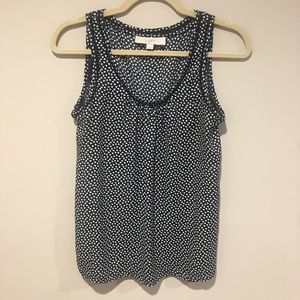 🎂 Loft Heart Dotted Tank Top Black & white Xsmall
